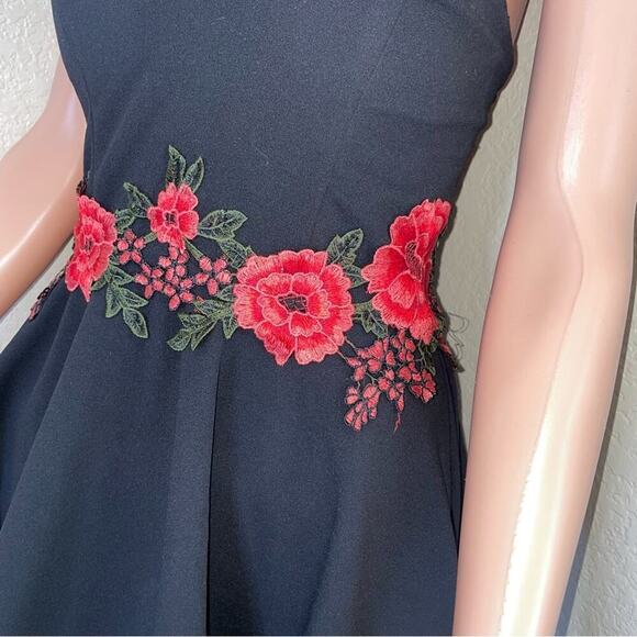 - B Darlin Juniors' Embroidered Strapless Fit & Flare Dress Size 11/12 bla… - Picture 9 of 11